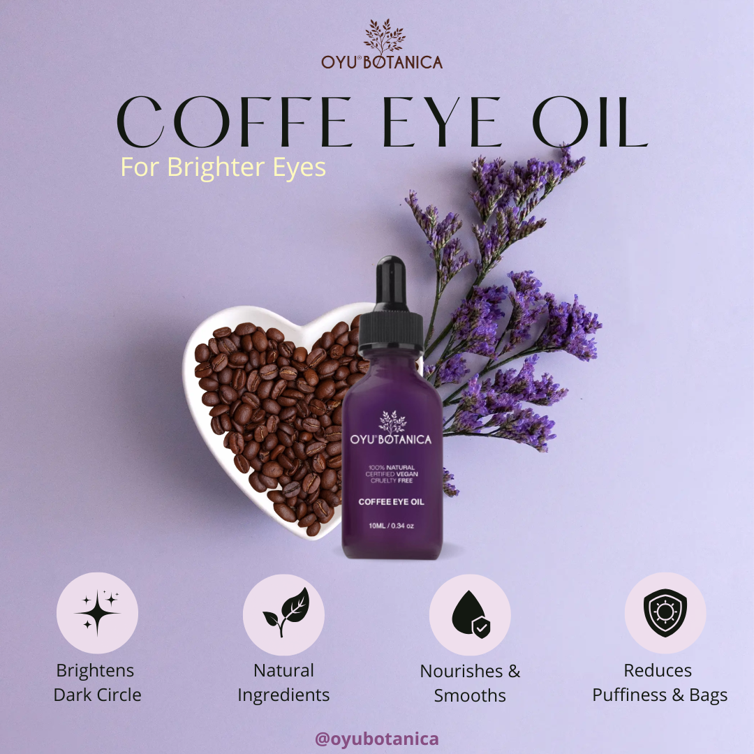 Organic Coffee Bean Eye Oil by Oyu Botanica – Lightweight, Hydrating, Puffiness Reducer
