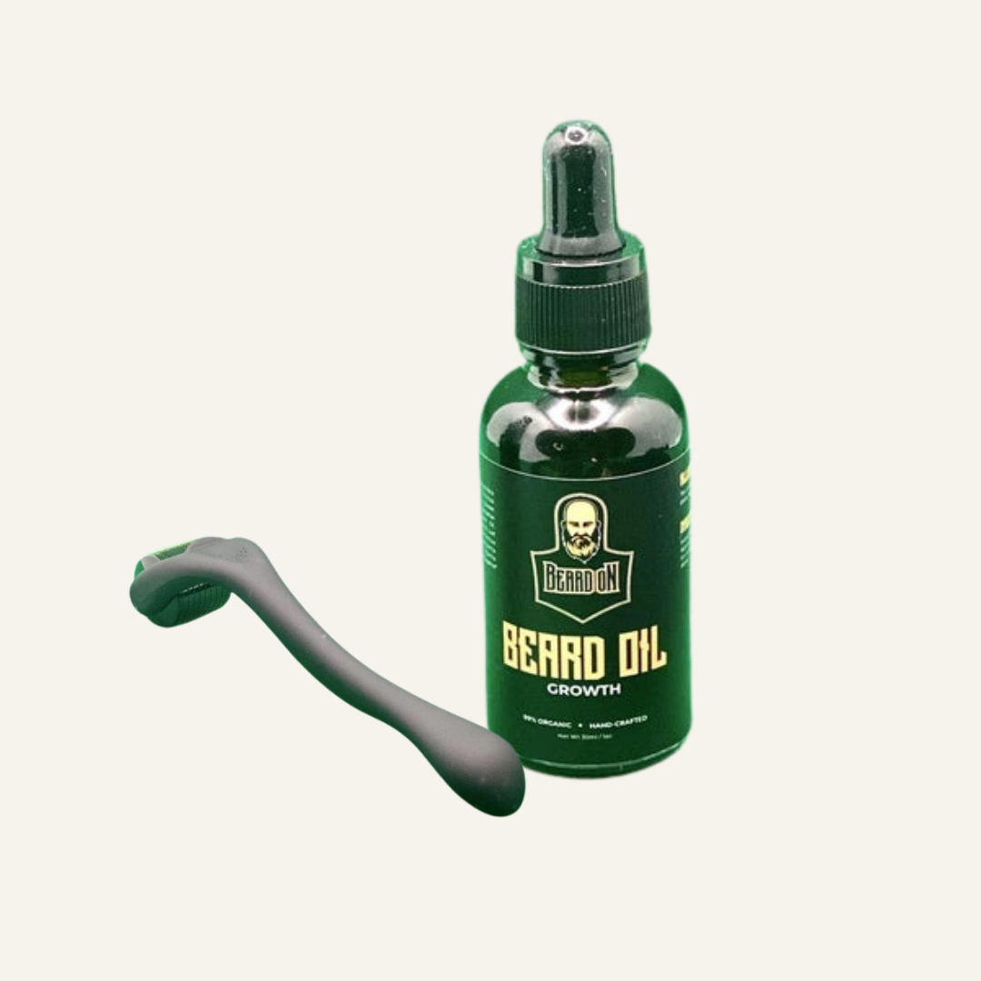 Men shaving with derma roller set Oyu Cosmetics