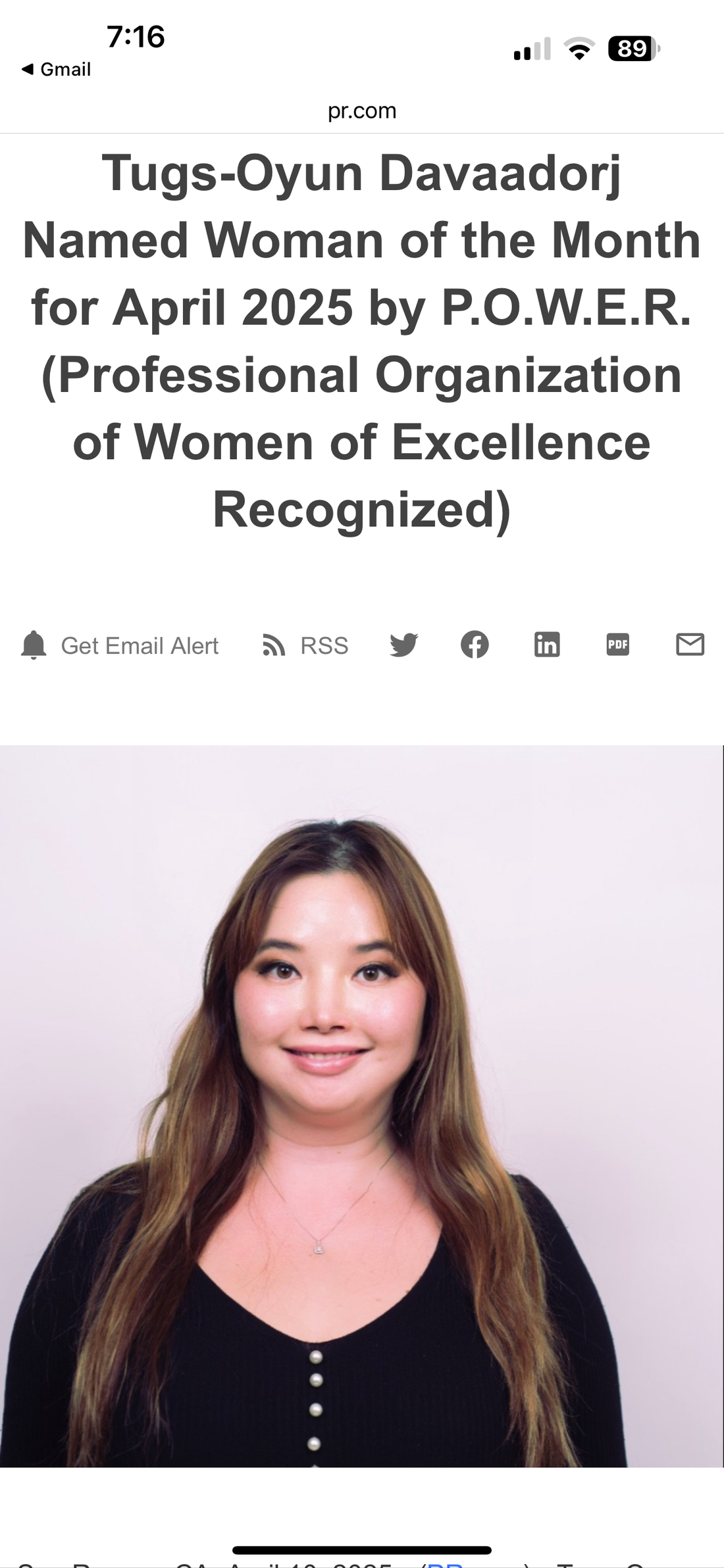 Celebrating Tugs-Oyun Davaadorj: P.O.W.E.R.'s Woman of the Month for April 2025