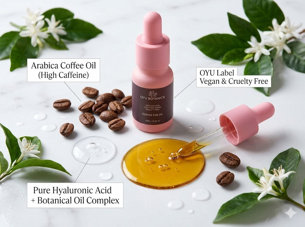 Organic Coffee Bean Oil Eye Treatment – Lightweight Under Eye Oil for Reducing Eye Puffiness