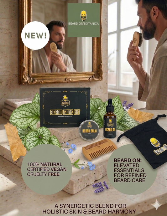 Beard Growth & Grooming Kit – USDA Certified Organic Beard Oil, Balm & Wooden Comb
