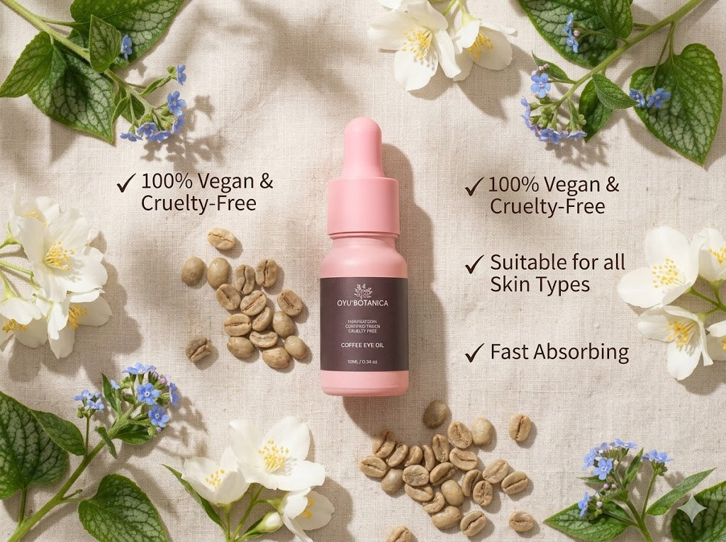 Organic Coffee Bean Oil Eye Treatment – Lightweight Under Eye Oil for Reducing Eye Puffiness