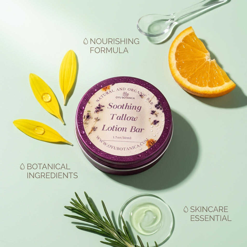 Handmade Nourishing Beef Tallow Lotion Bar – Rich Butter Blend, Fast-Absorbing for Elbows & Feet