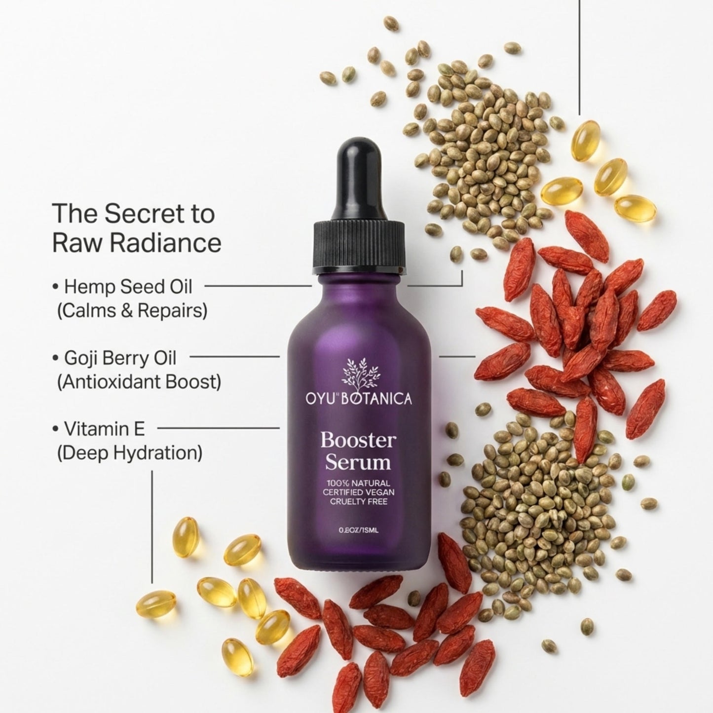 Sensitive Skin Booster Serum – Face Serum for Sensitive Skin with Hemp Seed Oil