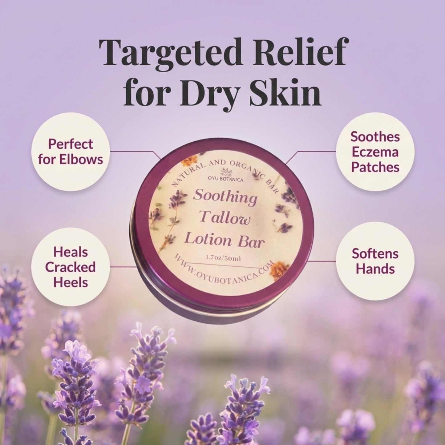 Handmade Nourishing Beef Tallow Lotion Bar – Rich Butter Blend, Fast-Absorbing for Elbows & Feet
